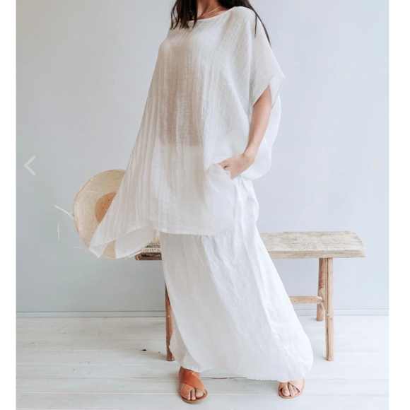 Linenbee tunic Beach cover-up 100 percent linen - Picture 1 of 8